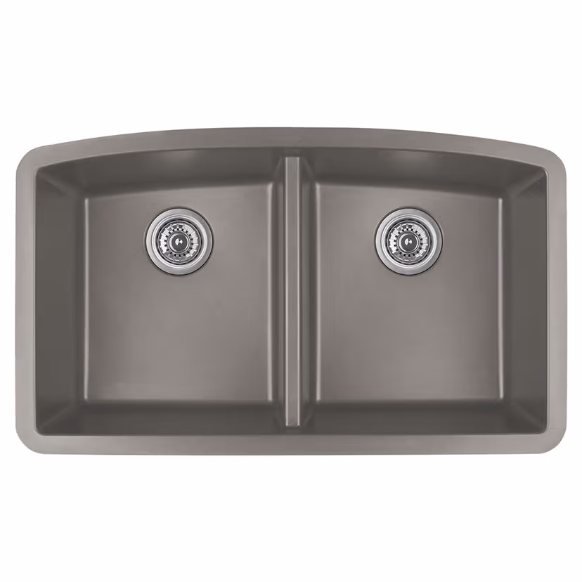 QU-710-CN Quartz Under Mount Double Equal Bowl Kitchen Sink