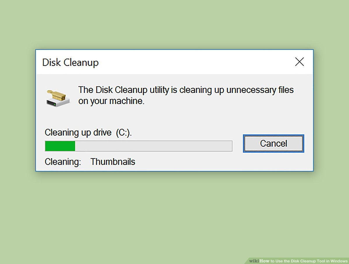 Disk cleanup utility banner