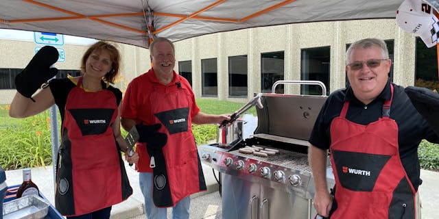 Wurth employees attending a barbecue