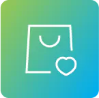 Shopping bag with heart graphic