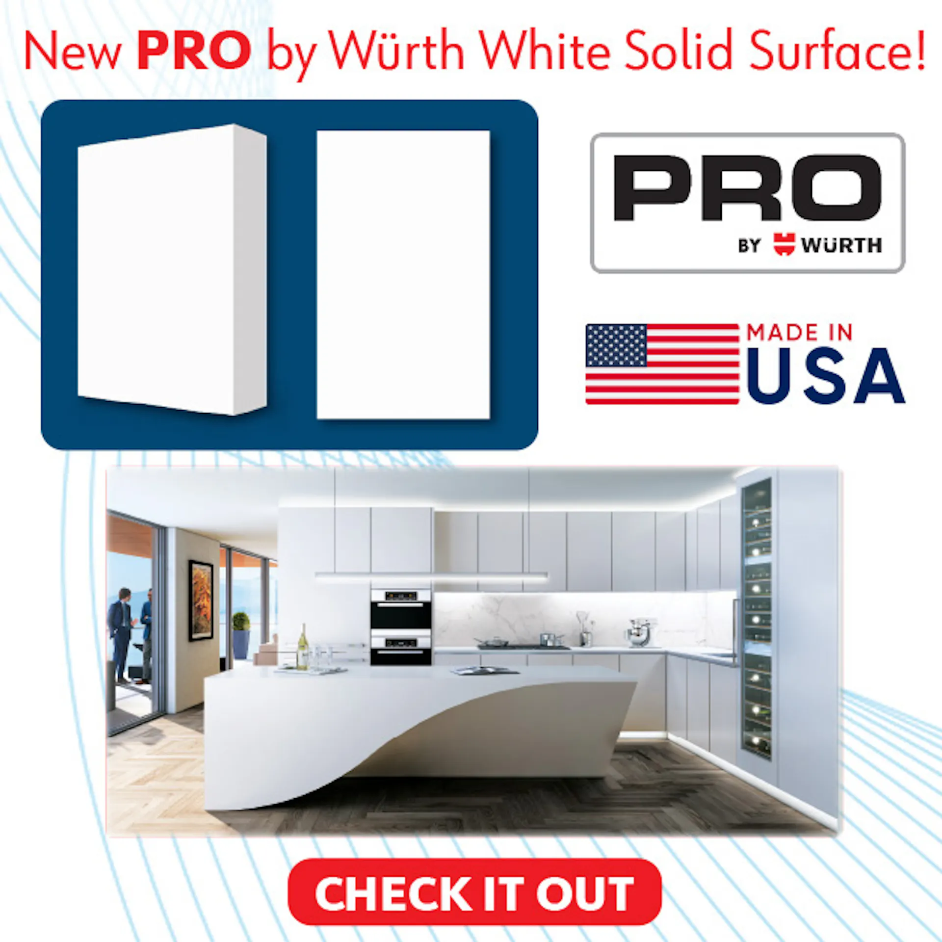 New PRO by Würth White Solid Surface!
