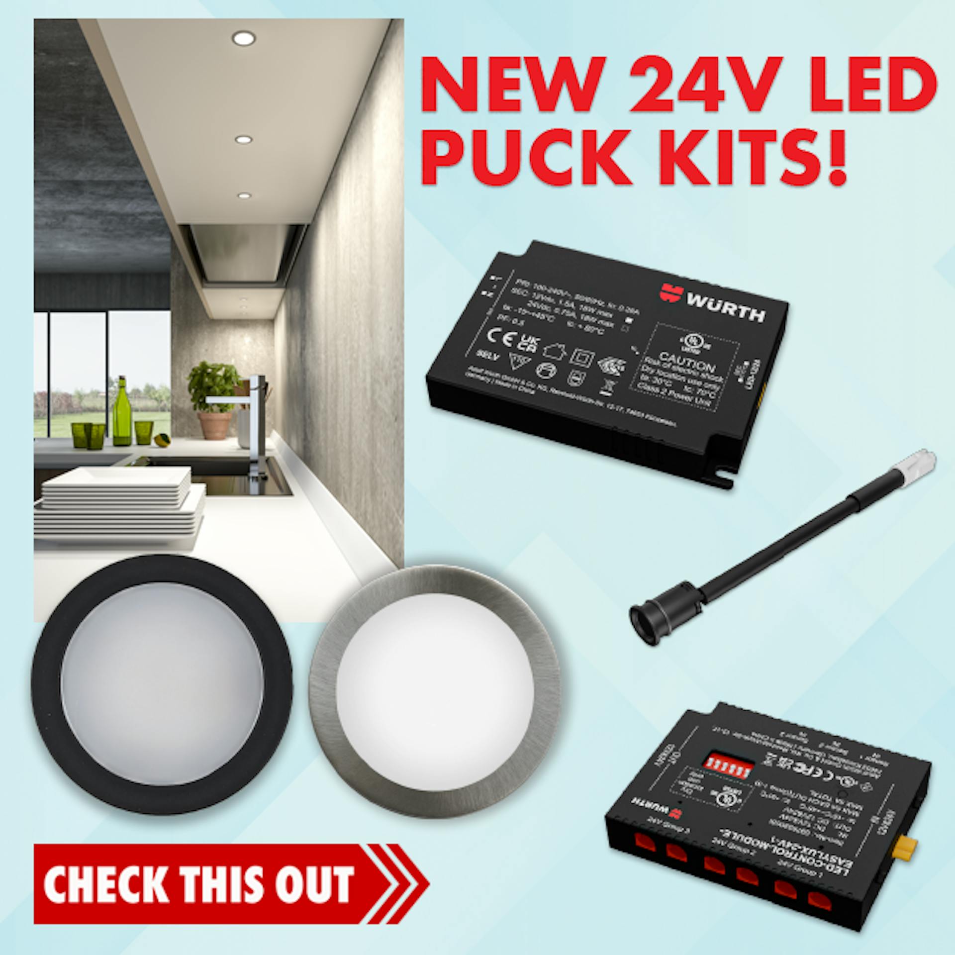 Wurth 24V LED Puck Kits