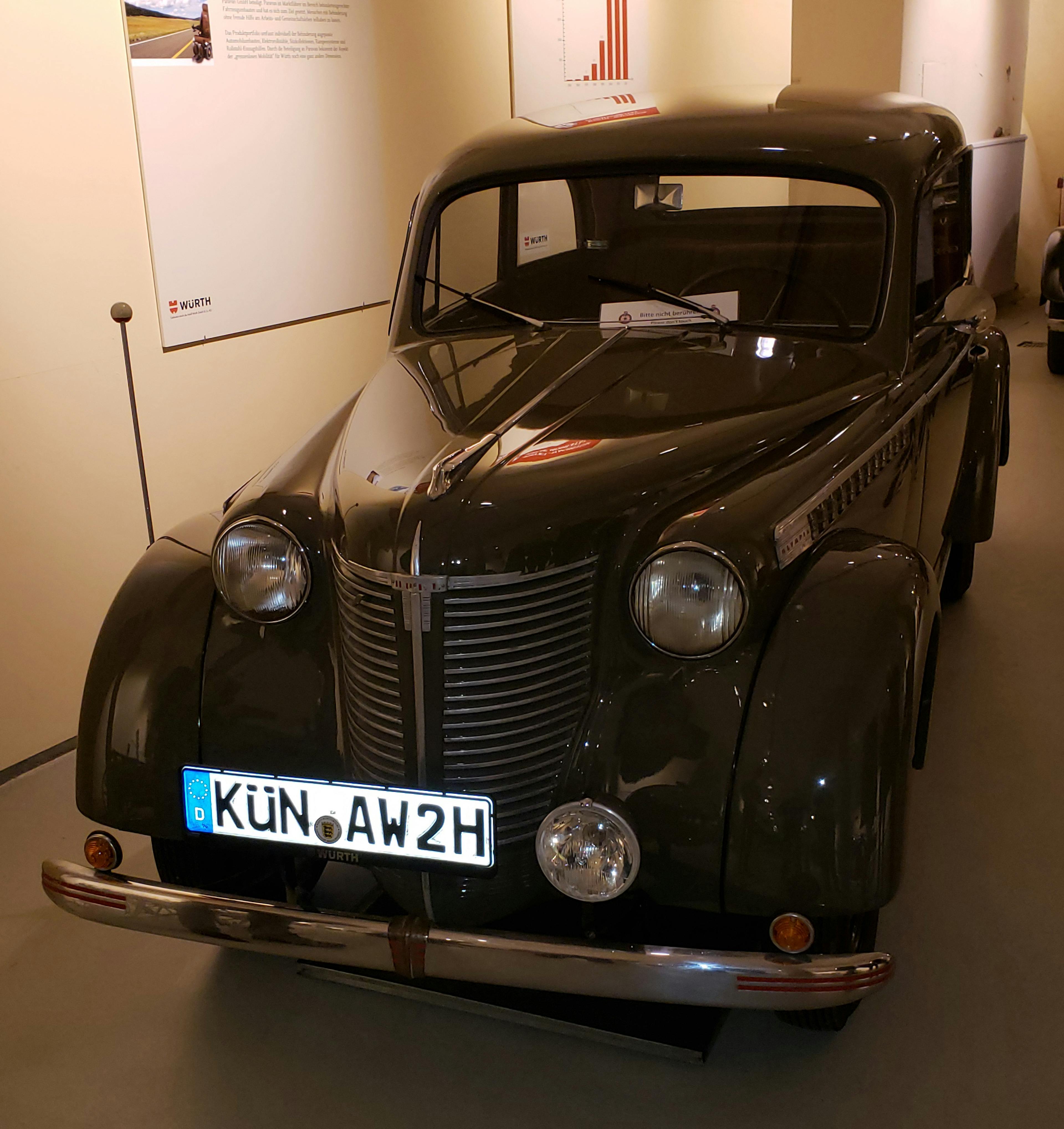 Professor Würth's first car currently sits in Deutsches Automuseum, Schloss, Langenburg