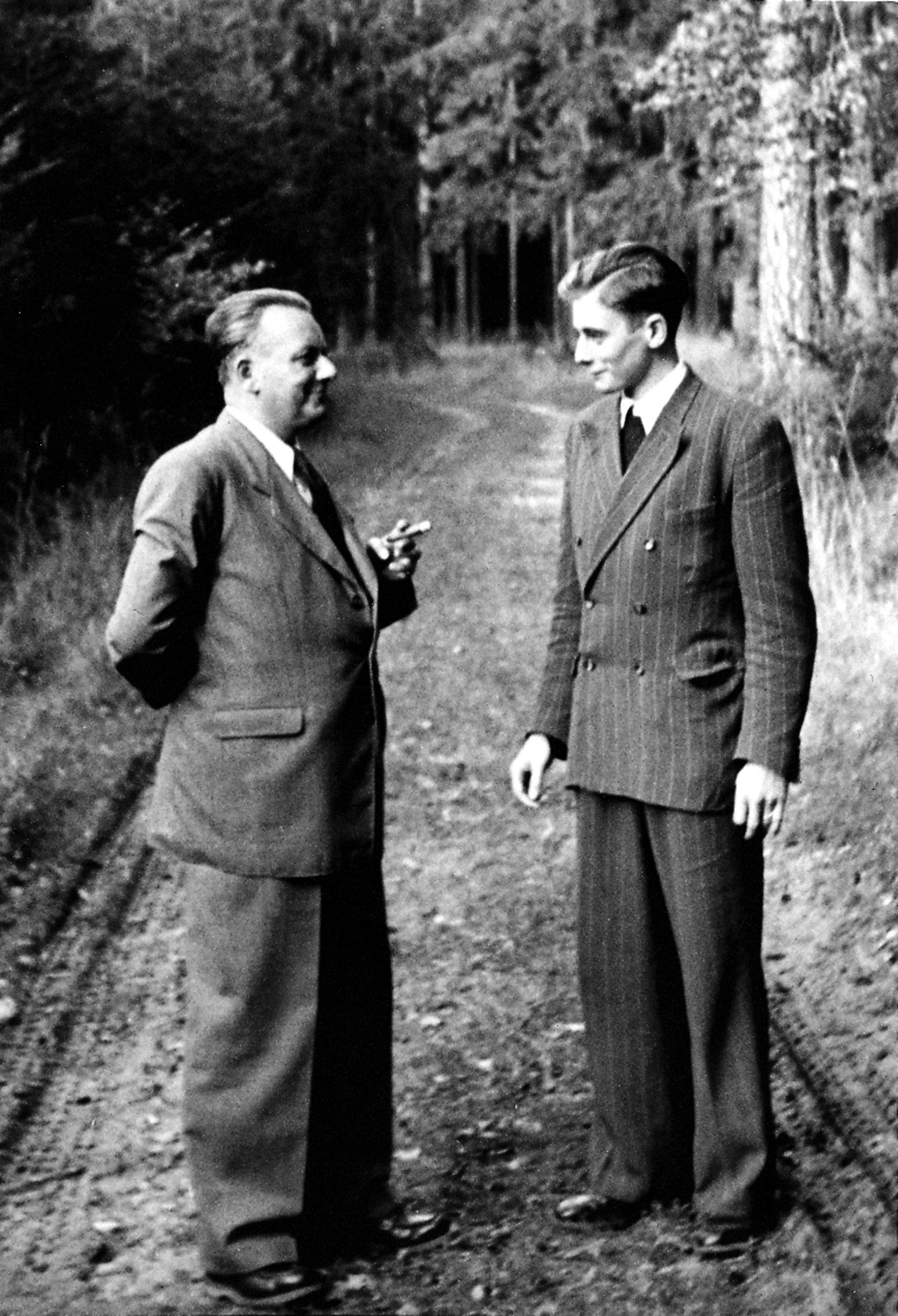 A young Reinhold Würth with his father, Adolph Würth