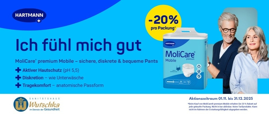 Ab 1.11. bis Jahresende - 20% Rabatt auf Molicare Premium Mobile Pants!