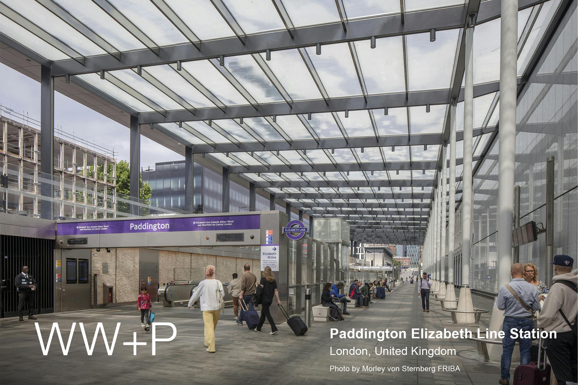 WWP Paddington Elizabeth Line Station London UK Morleyvon lucy weston with Logo