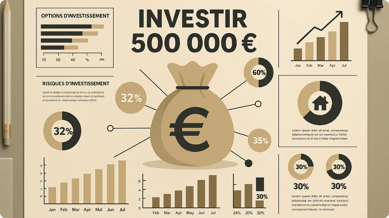 Combien rapportent 500 000 euros selon les placements ?