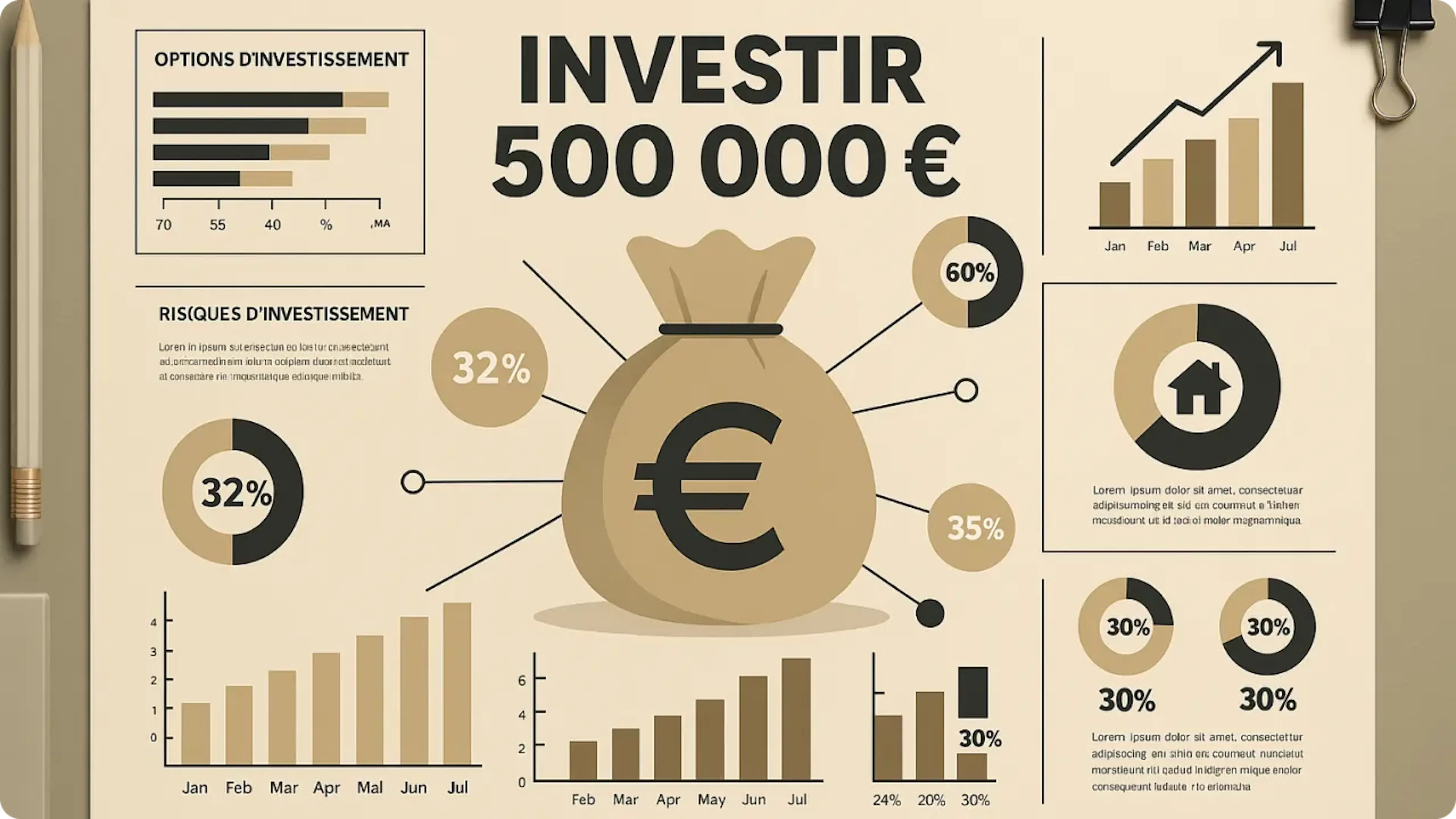 Combien rapportent 500 000 euros selon les placements ?