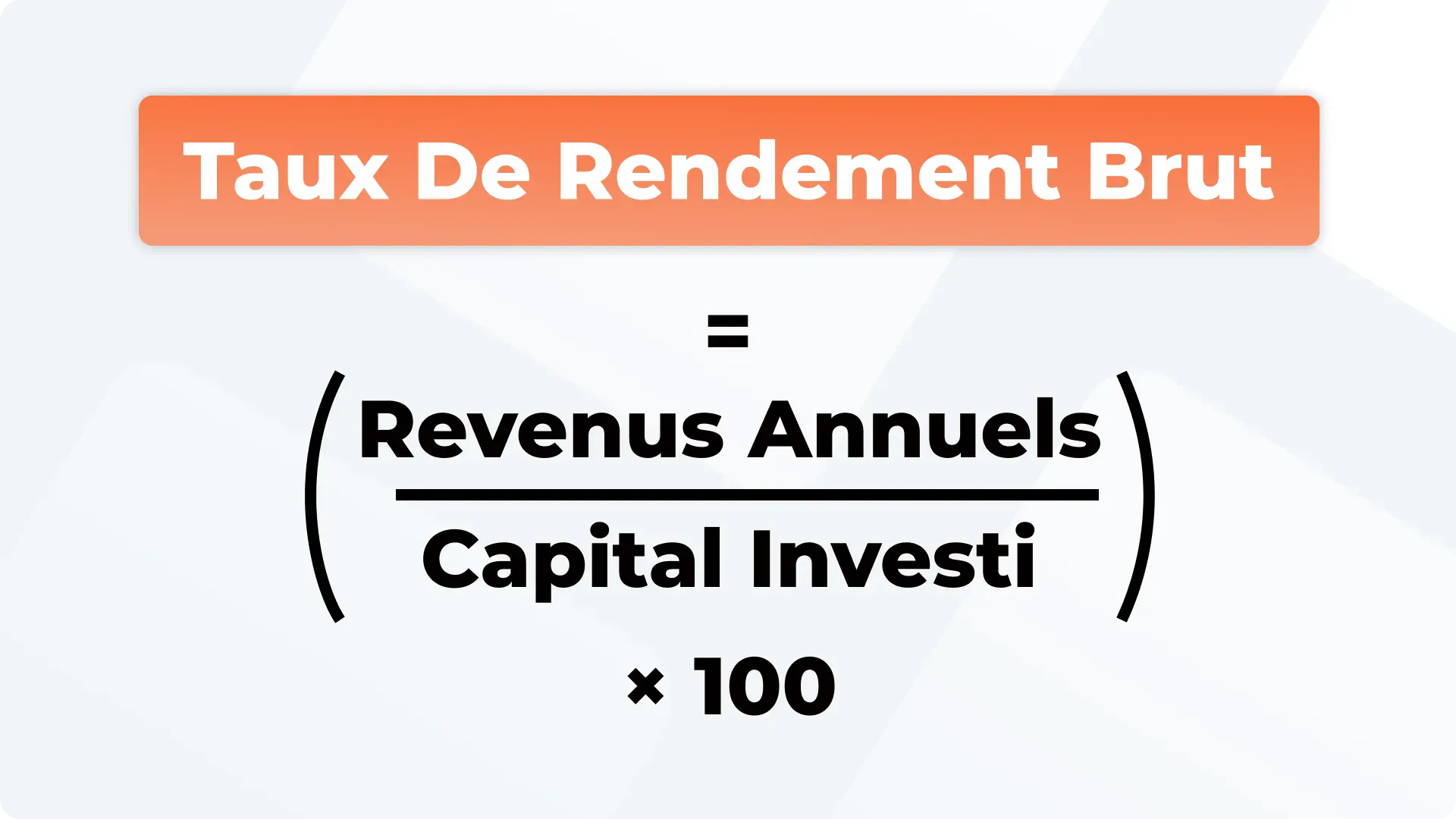 Calcule taux de rendement