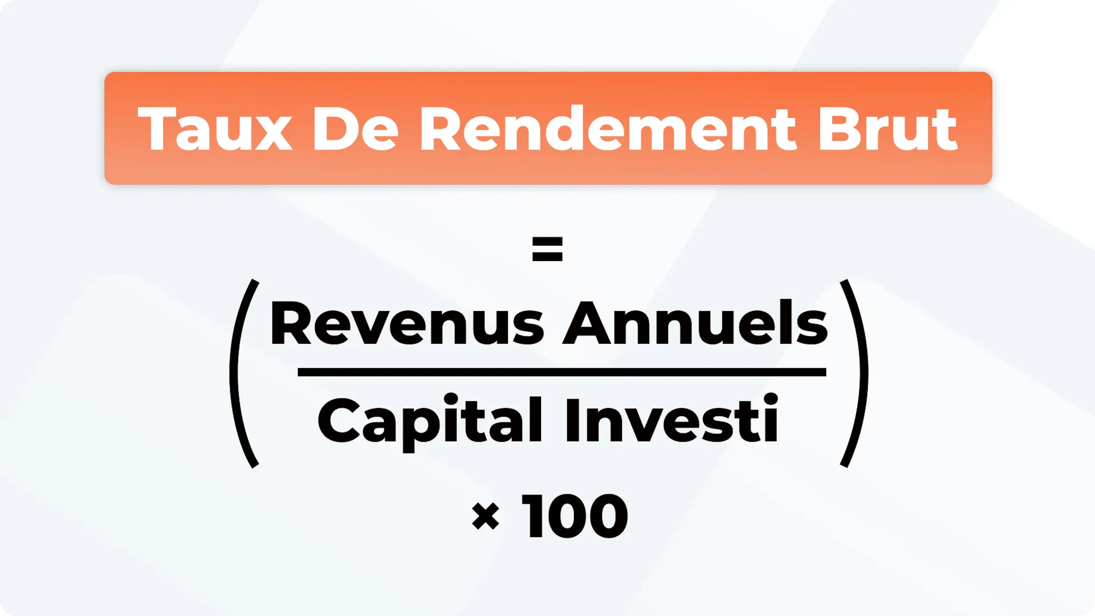 Calcule taux de rendement