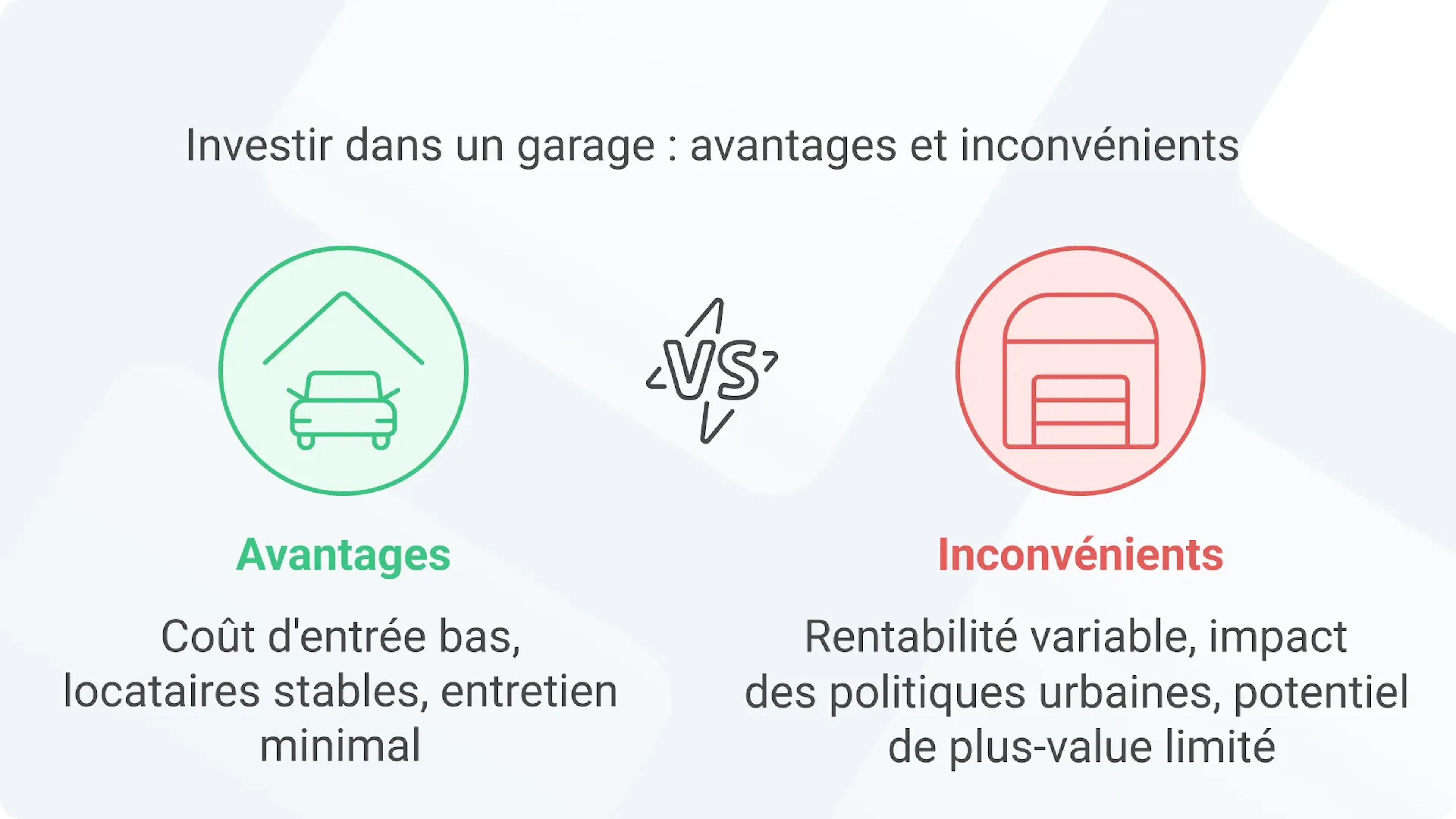 Avantages et inconvénients d'investir dans un garage 