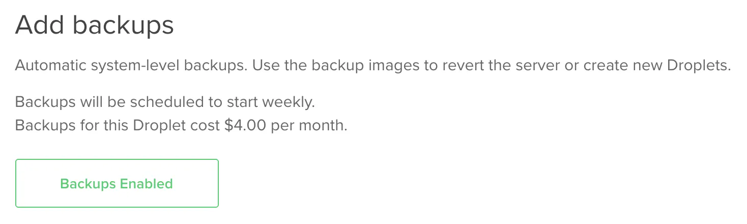 Add backups
