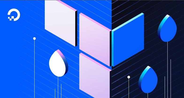 Squares and droplets illustration