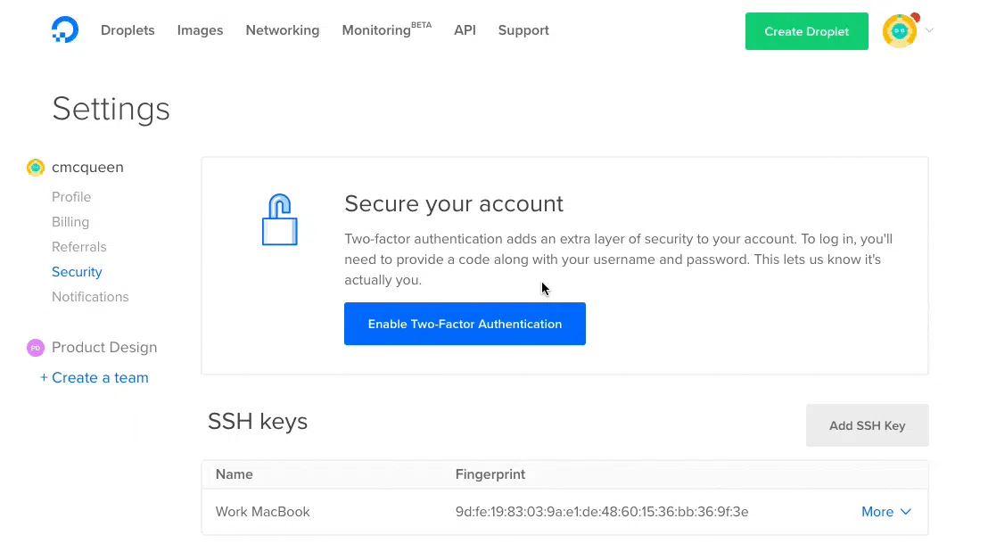 Enable two-factor authentication