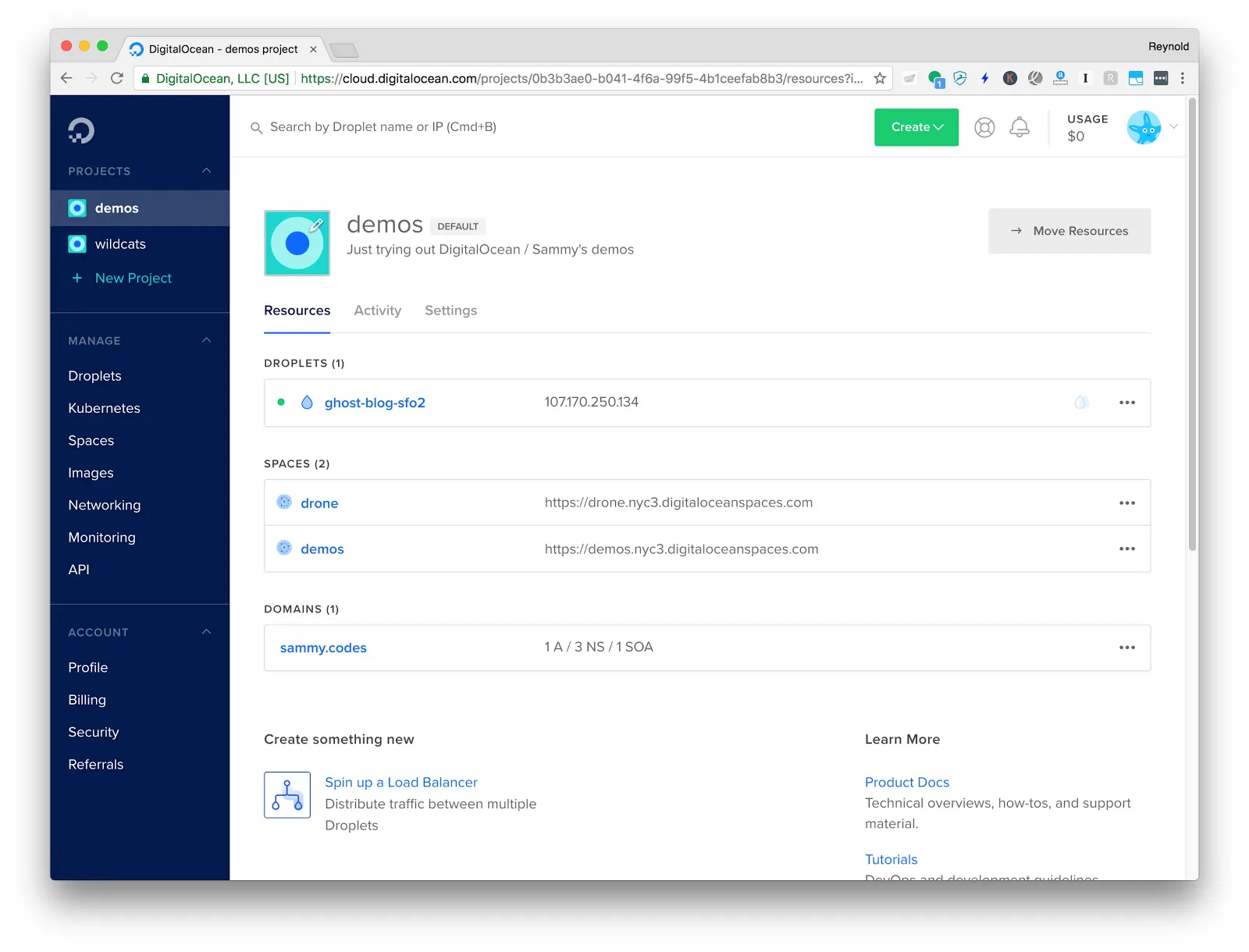 Projects screenshot