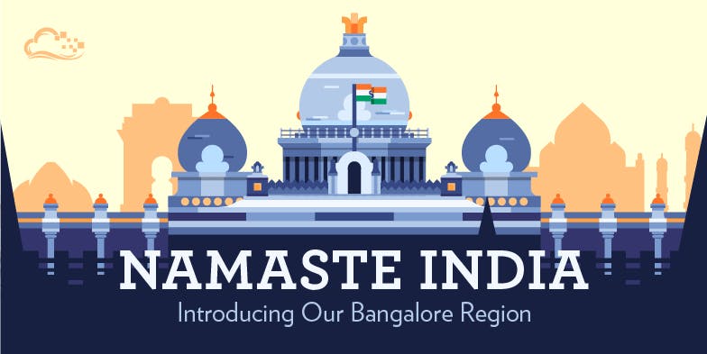 Namaste India illustration with words Introducing Our Bangalore Region text