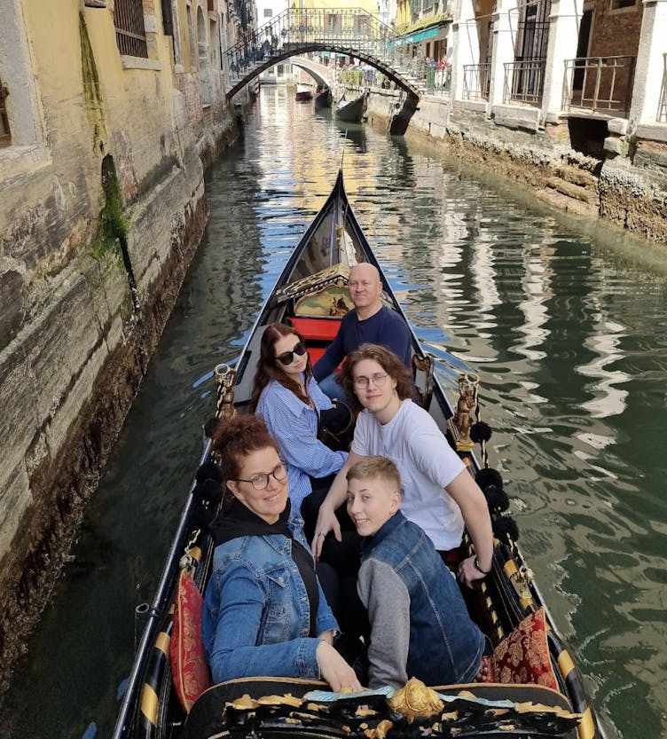 Siggy and family on Venice's canals