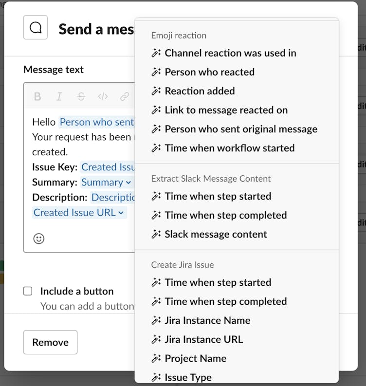 Screenshot showing send a message step