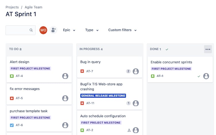 Screenshot showing step one of how to get the big-picture view of your agile project management in Jira.
