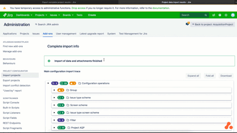 Product screenshot of simulating imports