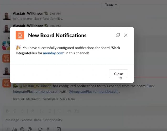 Getting started from Slack step 10.