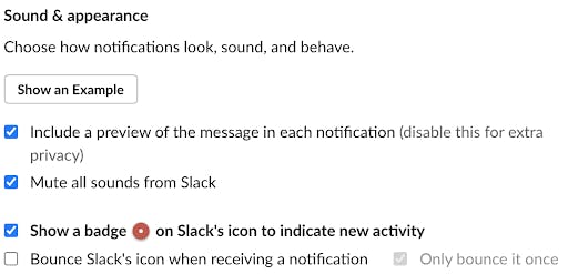 Slack notifications sound and appearance