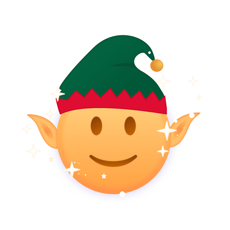 Festive emoji elf