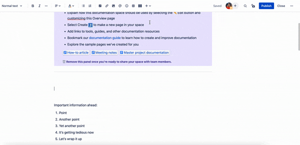 Gif showing how to add a background colour in Confluence