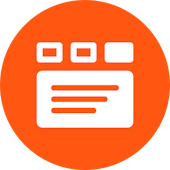 White rectangle on orange background