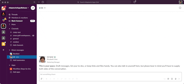 Creating a new team section in Slack