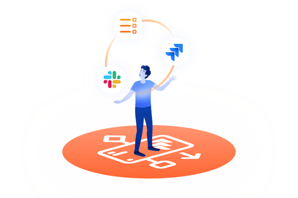 A person juggling icons