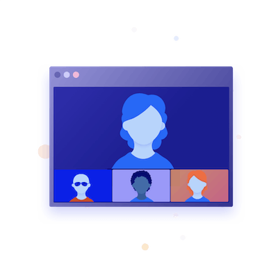 Faces on a video call