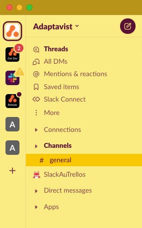 Slack workspaces and channels