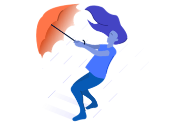 figure holding an umbrella