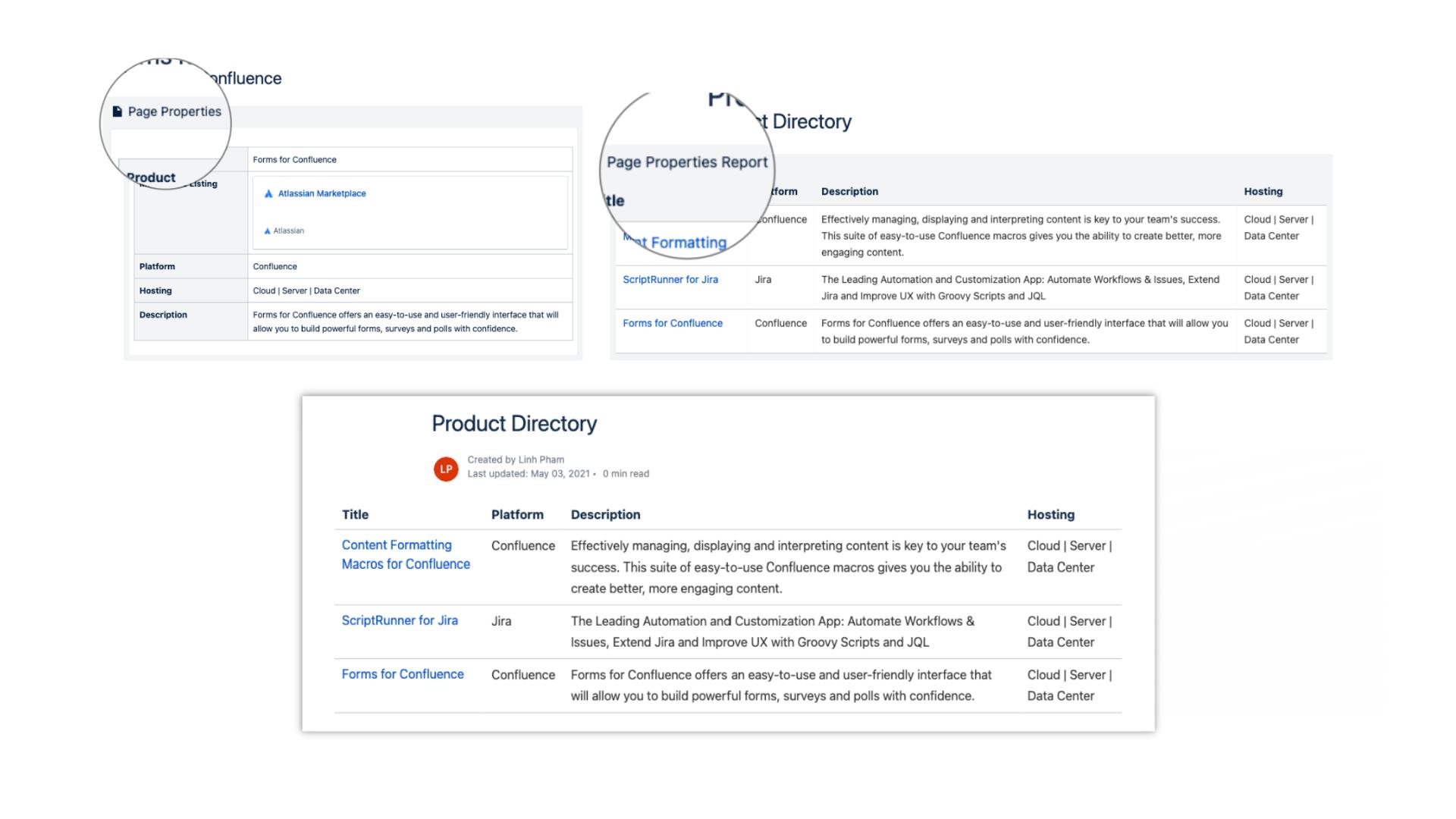 Page properties macro in Confluence