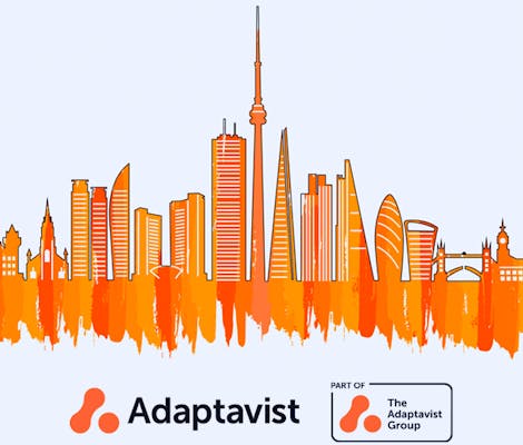 Toronto skyline with Adaptavist logos