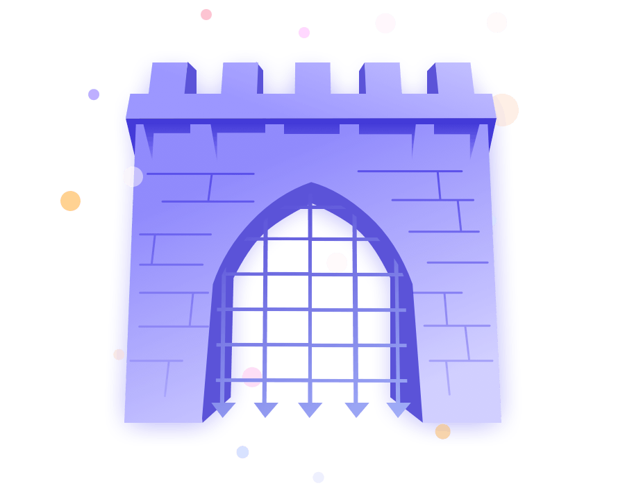 Castle with portculis down