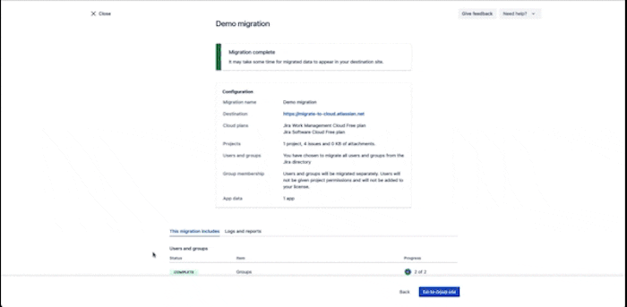 Migration reports in action