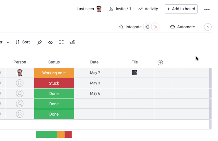 GIF showing how delete and archive a monday.com board