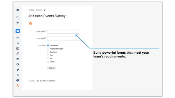 Form in Confluence with annotation