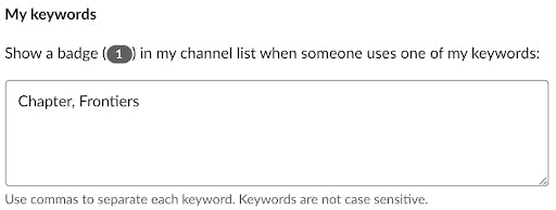 Slack notifications for keywords