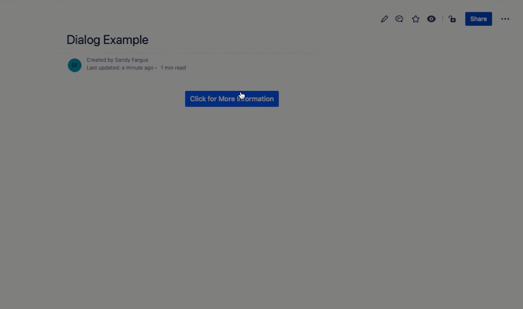 GIF showing a cursor clicking a button to display a pop-up dialogue
