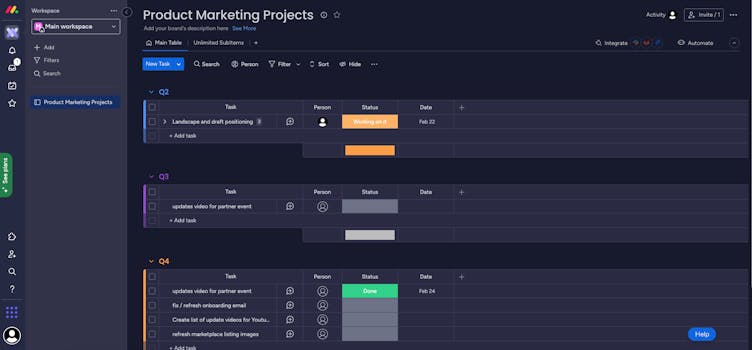 Screenshot showing new dark mode in Unlimited Subitems for monday.com
