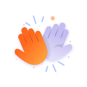 Illustration of ands doing a High five