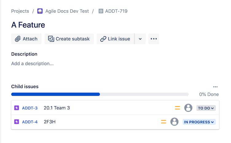 Viewing child issues within Jira