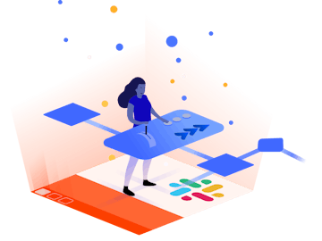 Jira and Slack image of user downloading Workflow Steps for Jira app for Slack