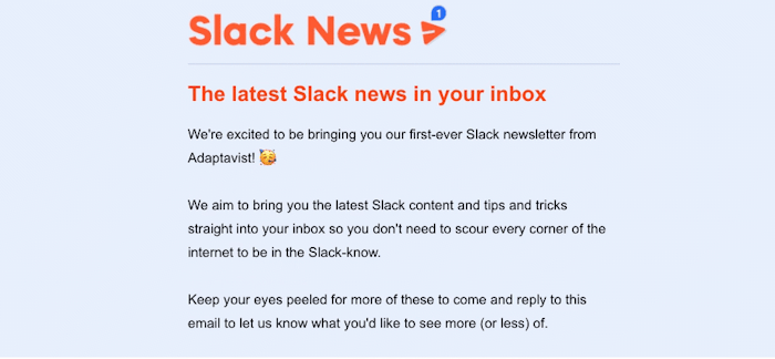 August Slack newsletter from Adaptavist