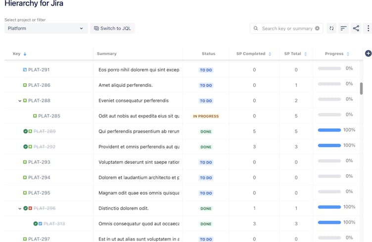 Sequenced Jira linked issues