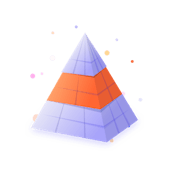 3D pyramid with middle highlighted