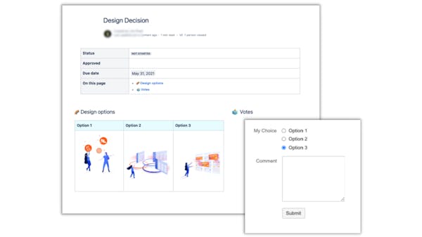 Form in Confluence with images